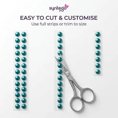 Miniatura 5 de Syntego 200 perlas autoadhesivas de 0.236 pulgadas (0.236 in), calcomanías de perlas con parte trasera plana para manualidades, álbumes de recortes