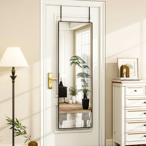 Miniatura 6 de HARRITPURE Espejo rectangular de cuerpo completo de 14 x 48 pulgadas, con marco de aluminio, espejo de pared y tocador inclinado para sala de estar