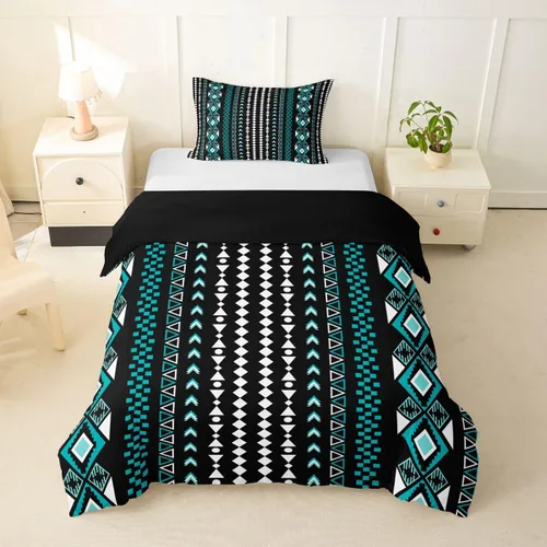 Miniatura 22 de Erosebridal Bohemian Duvet Cover Twin Country Southwestern Comforter Cover for Kids Teens Boho Aztec Arrows Diamond Bedding Set Black Gray Geometric
