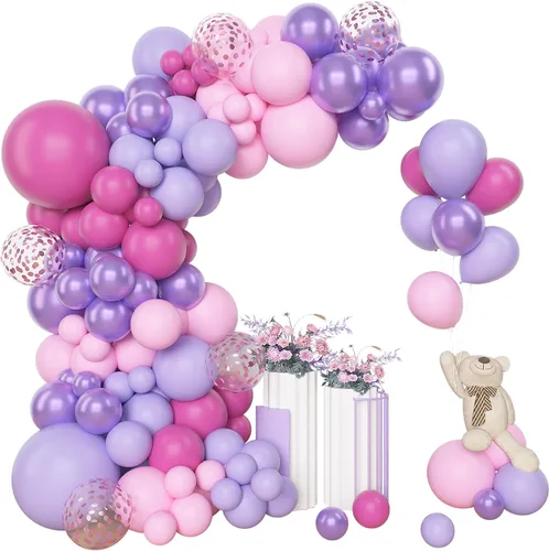 Miniatura 24 de Amandir Kit de arco de guirnalda de globos azul polvoriento, 153 piezas, diferentes tamaños de 18, 12, 10, 5 pulgadas, globos de látex azul blanco