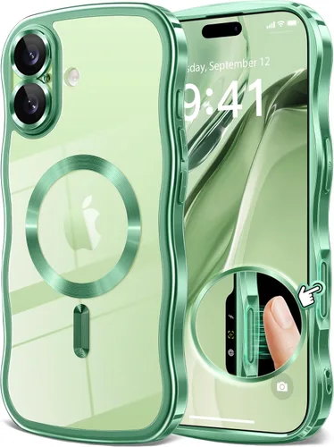 Miniatura 34 de GVIEWIN Funda para iPhone 16 Pro Compatible con MagSafe, Mejorada [Protección Completa de la Cámara][Marco de Ondas Lindo][Protección de Grado