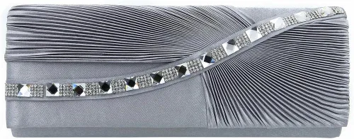 Miniatura 2 de Elegante Onda Cristal Plisado Satén Solapa Embrague Bolso de Noche - Diff Colors Avail