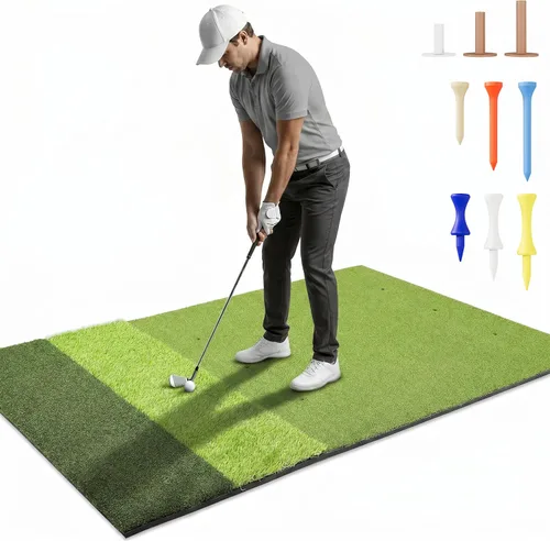TriZone Pro - Alfombrilla de golf prémium de 6 x 4 pies | Tri Turf Golf Mat | Tapetes de golf para práctica en interiores, exteriores, con simulador