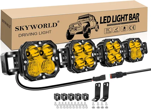 Miniatura 27 de SKYWORLD Luz LED Cuadrada Tipo Pod de 4.3 pulgadas, 30W 2500 LM, Luz Antiniebla de Conducción Todoterreno para Carro 4x4 Camión UTE ATV Barco