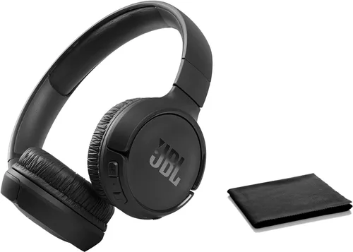 JBL Tune 510BT: Auriculares inalámbricos Bluetooth sobre la oreja con sonido Purebass - con paño de limpieza - Negro
