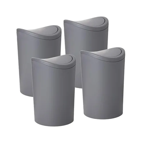 Miniatura 11 de Superio MIni - Bote de basura para baño con tapa, cubo de basura mini gris moderno con tapa abatible (1 1/2 galones, 6 litros) bote de basura