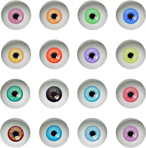 Miniatura 7 de Julie Wang Cabujón de ojos humanos de cristal con parte trasera plana de 0.236 in para esculturas artísticas de Halloween, accesorios, máscaras