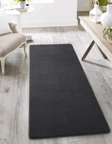 Miniatura 4 de AROGAN Alfombra Shag de Pasillo de 2 x 4 pies para pasillos, alfombras lavables con espuma viscoelástica para dormitorio, entrada