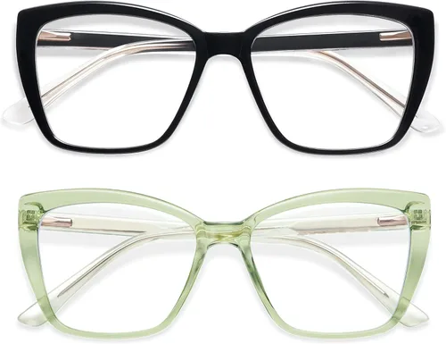 Miniatura 16 de AMOMOMA Trendy TR90 Gafas de Lectura Grandes con Filtro de Luz Azul para Mujeres, Elegantes Gafas Cuadradas Tipo Ojo de Gato AM6031