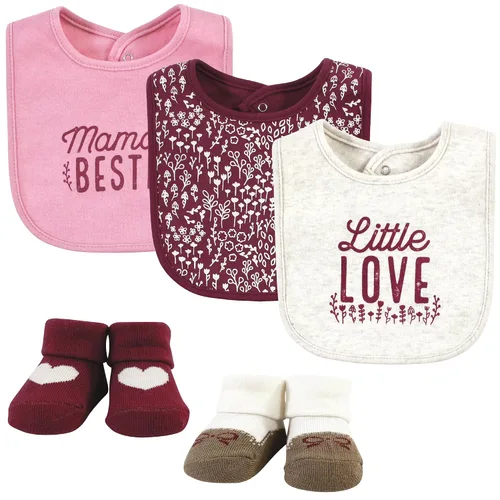 Miniatura 52 de Hudson Baby Conjunto de babero y calcetines unisex de algodón para bebé, Tamaño único Chica Calabaza