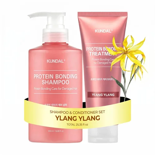 Miniatura 10 de KUNDAL Juego de champú y acondicionador Protein Bonding [Violet Muguet] - Cuidado del cabello coreano, reparación de daños, control