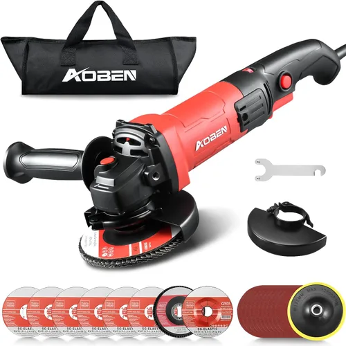 Miniatura 11 de AOBEN Amoladora angular inalámbrica de 4-1/2 pulgadas, herramienta de amoladora con batería de 21V, amoladoras eléctricas de potencia, motor sin