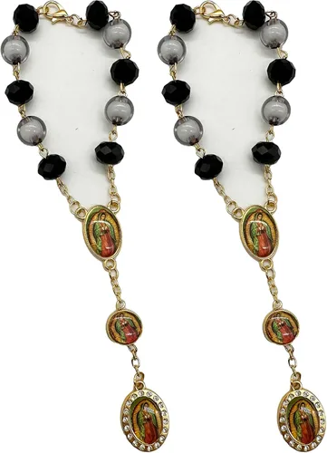 Nuestra Señora Guadalupe Virgen María Centro de mesa Bautismo Recuerdos de Bautizo Rosario Pulsera Recuerdos Fiesta de Recuerdos - 12 Piezas