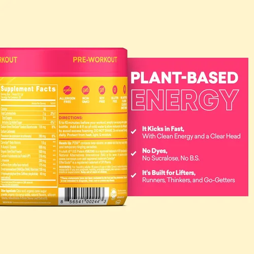 Miniatura 7 de EBOOST POW Natural - Polvo de preentrenamiento – 20 porciones – Tropical Punch – Un suplemento de preentrenamiento para el rendimiento, apoyo