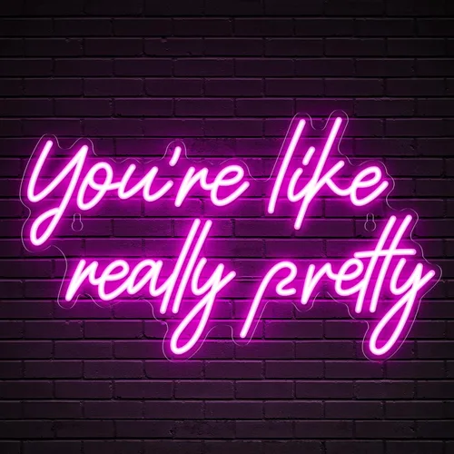 Miniatura 2 de Señal de neón "You're Like Really Pretty", señal de neón rosa para decoración de pared Señal de neón "You're Like Really Pretty" para recámara