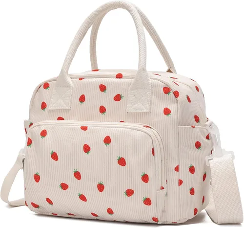Lunch Bag for Women Girls, Cute Insulated Reusable Lunch Box Leakproof Lunch Boxes Portable Lunch Tote Bag Cooler Bag Fresa