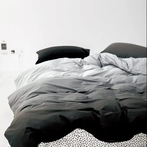 Miniatura 3 de Wellboo - Juego de edredón de tamaño matrimonial, ropa de cama de color gris gradiente sólido, gris plateado, gris claro, modernos, simples, blancos