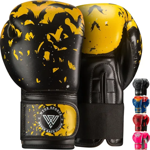 Miniatura 13 de WYOX Guantes de boxeo para niños de 4 onzas, 6 onzas, 8 onzas, guantes de boxeo juveniles para niños y niñas de 3 a 15 años, guantes de boxeo