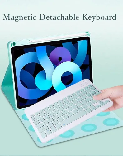 Miniatura 3 de kaitesi Funda para teclado para iPad 9ª 8ª 7ª generación 10.2/ Air 3ª generación Pro 10.5, cubierta inteligente de folio inteligente con teclado