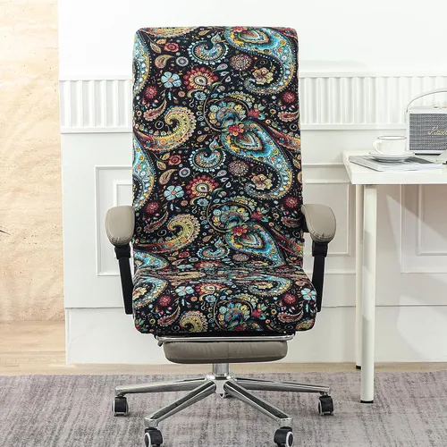 Miniatura 12 de Fundas elásticas para silla de oficina con cremallera duradera, funda elástica para silla de computadora o escritorio con estampado, funda universal