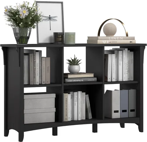 Miniatura 10 de Bush Home Salinas - Organizador de 6 cubos en blanco antiguo, solución de almacenamiento de oficina, organizador para el hogar con estantería