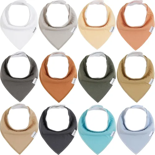 Baberos tipo bandana para bebés para niños y niñas, baberos triangulares súper absorbentes para babear y dentición, 100% algodón suave para bebés,
