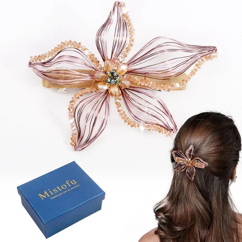Miniatura 13 de Mistofu Pasadores de alambre de cobre de 3.14 pulgadas, tejido a mano, diseño de alto nivel, accesorios elegantes para el cabello, regalos