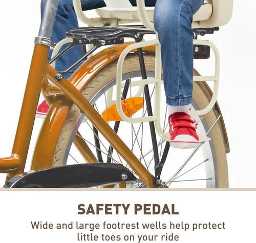 Miniatura 4 de Kid's Bike seat Rear Child Carrier Bike Chair for Bicycle Kids seat for Children 2~4 Years,Weight 55 lbs blanco (Rear Mounted Off White)