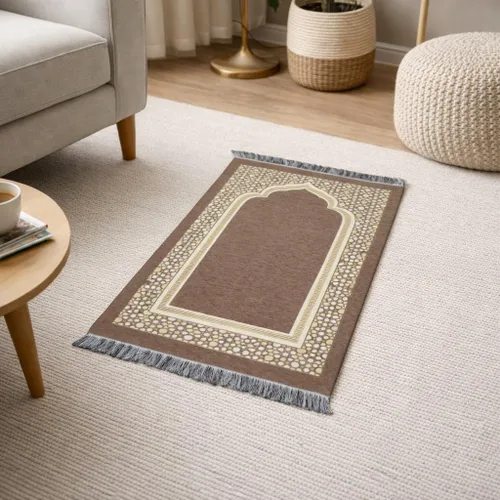 Miniatura 2 de Modefa Tapete de oración islámica turca, felpilla tejida fina, Sajjadah, intrincada alfombra de oración para Ramadán, regalo de Eid de Ramadán