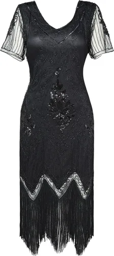 Miniatura 5 de BABEYOND 1920s Art Deco Fringed Sequin Dress Roaring 20s Flapper Fancy Dress Gatsby Costume Dress