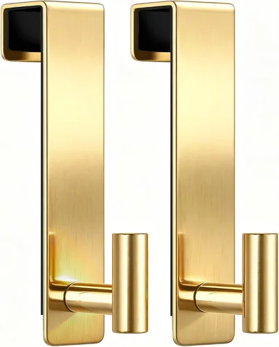 Miniatura 10 de WUIVIUT Ganchos para colgar sobre la puerta, gancho de puerta de metal para colgar, estante de puerta para toalla, baño, dormitorio, soporte