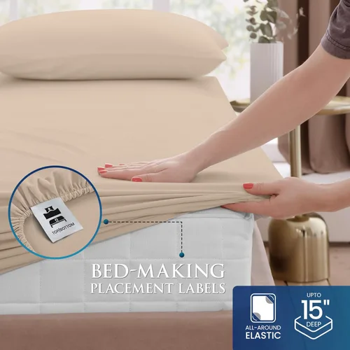 Miniatura 3 de Utopia Bedding - Juego de sábanas, tamaño individual, microfibra cepillada, suaves, esquinas profundas, incluye 1 encimera, 1 bajera y 1 fundas