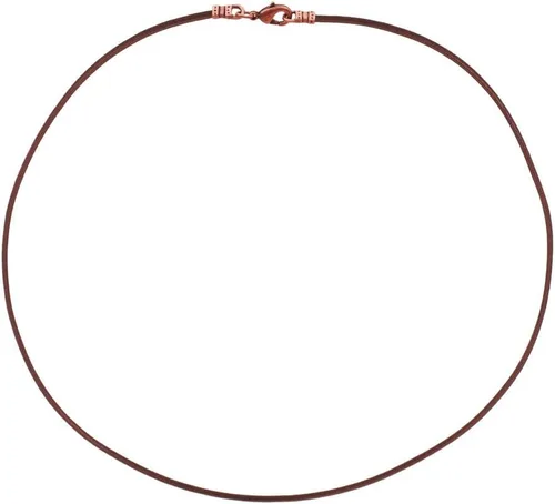 Miniatura 2 de Collar con cuerda de cuero marrón fino de 1.8 mm, cobre antiguo