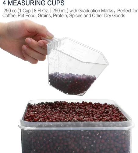 Miniatura 7 de M MCIRCO Contenedores de almacenamiento de alimentos extra grandes de 7 cuartos de galón / 6.5 L/220 onzas, anchos y profundos, 4 recipientes
