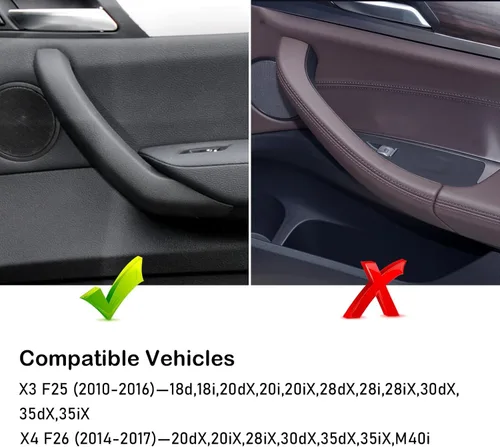 Miniatura 2 de Jaronx Compatible con fundas de manija de puerta BMW X3 F25/X4 F26, 3 piezas fundas interiores para manija de tirador de puerta para BMW X3 F25