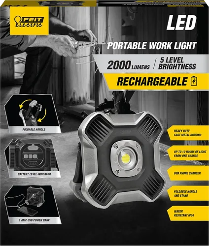Miniatura 7 de Feit Electric WORK2000 - Luz de trabajo LED portátil recargable ultra brillante de 2000 lúmenes