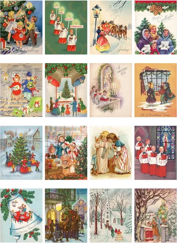 Miniatura 2 de Decoupage - Paquete de papel (21 hojas de 6 x 8 pulgadas), escenas navideñas FLONZ de estilo vintage para decoupage, manualidades y álbumes