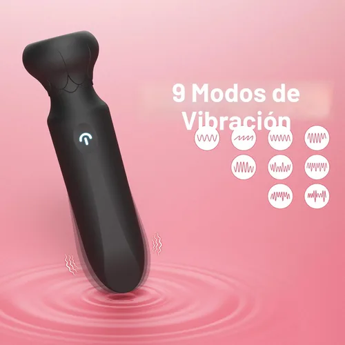 Miniatura 3 de Vibrador bala para mujeres con 10 potentes modos de vibración, juguete sexual de rosa de silicona completa, vibración para punto G y clítoris, Negro