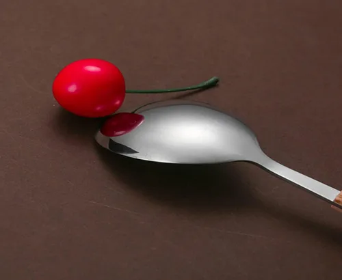 Miniatura 4 de Juego de cubiertos de madera de 30 piezas para 6 cubiertos de acero inoxidable duraderos, juego de cubiertos de madera modernos para el hogar