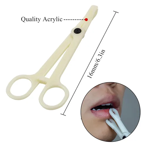 Miniatura 2 de Piercing Clamps - Autdor 10Pcs Piercing Forceps Rounded Slotted Disposable Piercing Clamps Septum Forceps for Lip Navel Tongue Belly Ear Nose