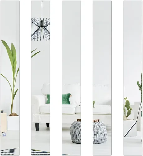Miniatura 11 de 10 tiras de azulejos de espejo acrílico, autoadhesivas, calcomanías de pared para sala de estar, fondo de TV, techo, decoración del hogar, oro rosa