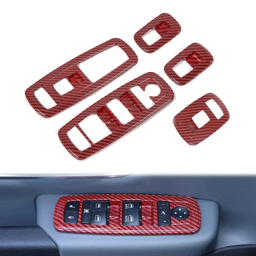 Miniatura 9 de Voodonala Interruptor de elevación de ventana, botón de control de elevalunas eléctrico, embellecedor para Dodge Charger Durango 2011-2025, para RAM