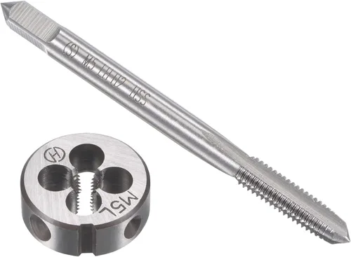 uxcell M5 x 0.031 in Métrico Izquierdo M5 x Juego de Troqueles y Troqueles de Rosca de Máquina con Troquel Redondo Roscado, Kit de Grifo y Troquel