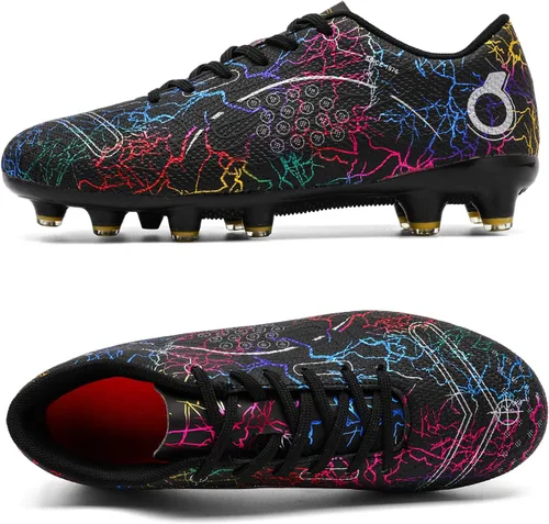 Miniatura 2 de Zapatos de fútbol para niños, zapatos de fútbol para suelo firme, tenis atléticos para niñas, para exteriores, césped y fútbol para niños pequeños