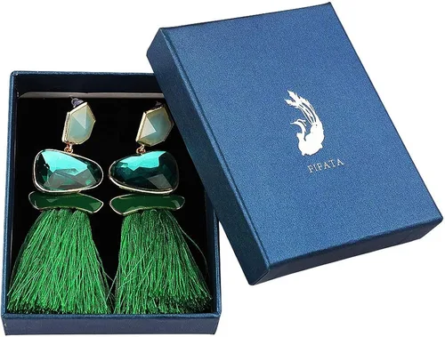 Miniatura 6 de Pendientes de borla de cristal con diseño de rosca bohemio
