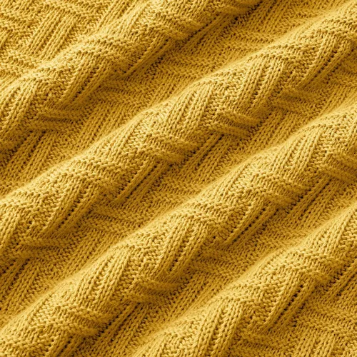 Miniatura 7 de TREELY Manta de Punto de Algodón 100% Manta de Sofá Cobertor de Sofá (50 x 60 pulgadas, amarillo mostaza)