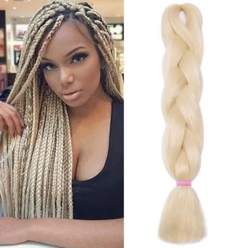 Miniatura 99 de Benehair Extensiones de cabello trenzado ombré de 24 pulgadas, 1 paquete de extensiones de cabello trenzado jumbo de alta temperatura, cabello