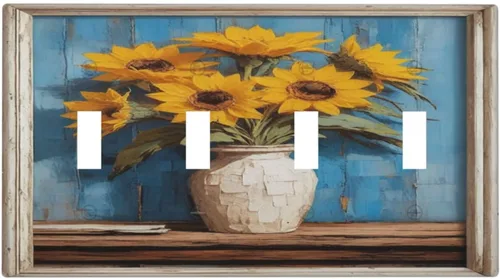 Miniatura 33 de BirdArt - Cubierta decorativa para interruptor de luz de 1 cuadrilla, placa de pared dúplex individual, placa frontal eléctrica para decoración