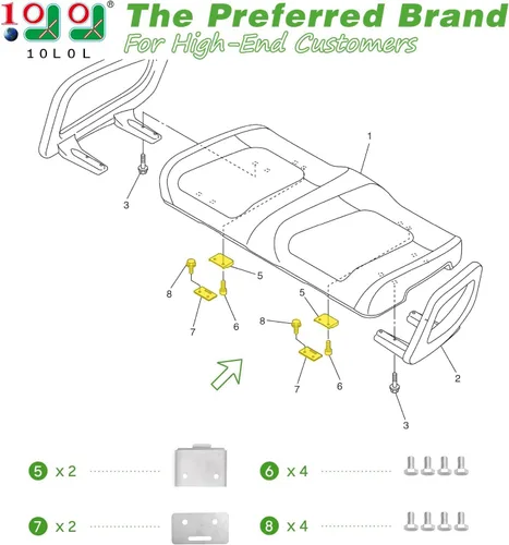 Miniatura 2 de 10L0L Juego de bisagras de asiento de carrito de golf para Yamaha G&E G29 - Clips de asiento de carrito de golf, bisagras de asiento de repuesto OEM