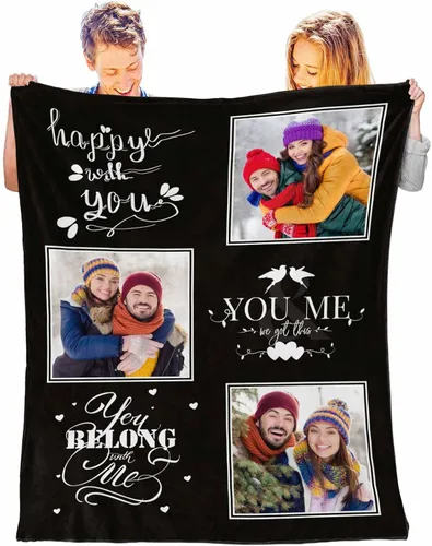Miniatura 12 de D-Story Mantas personalizadas con fotos, regalos personalizados para parejas, regalos de aniversario y cumpleaños para esposa, marido, novia, novio